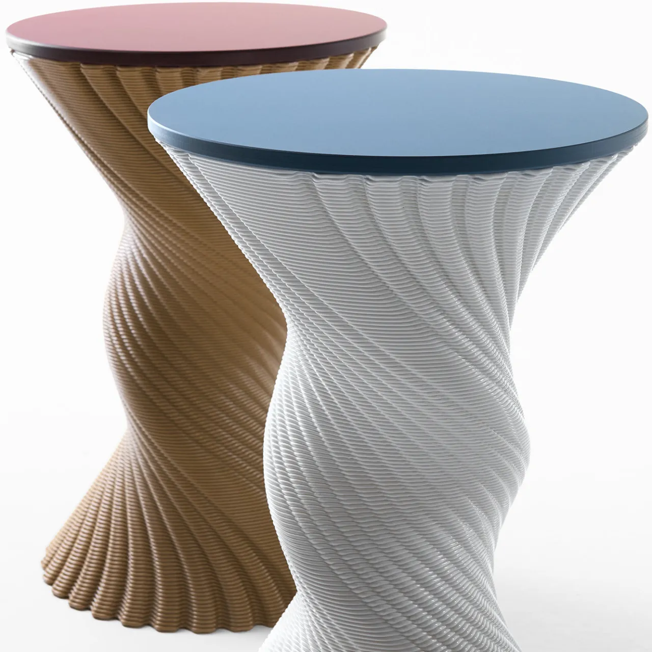 Elli Stools<Tork White Twisted Stool and Mini Side Table