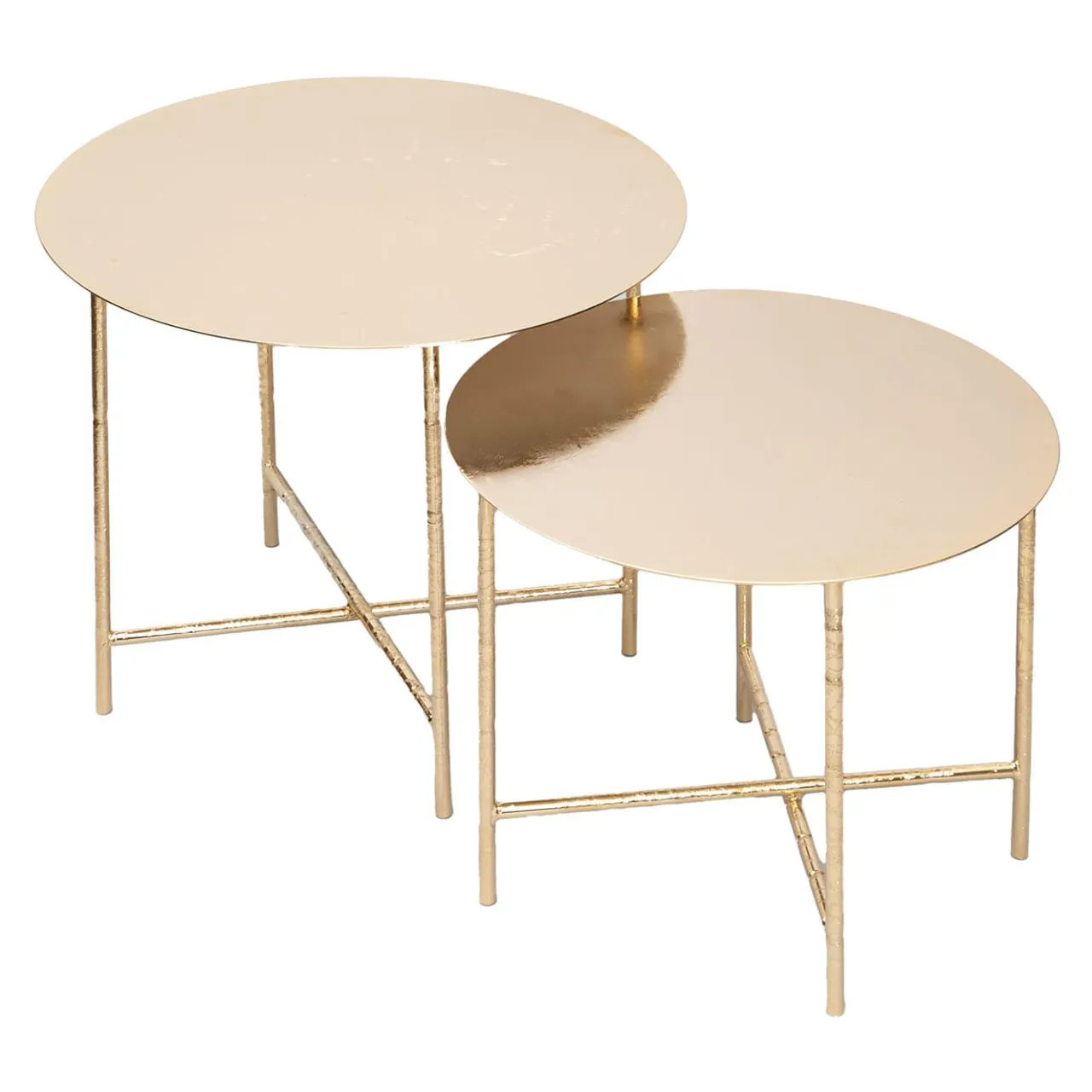 Enrico Girotti Nesting Tables<Tornielli Glossy Gold Finish Nesting Tables