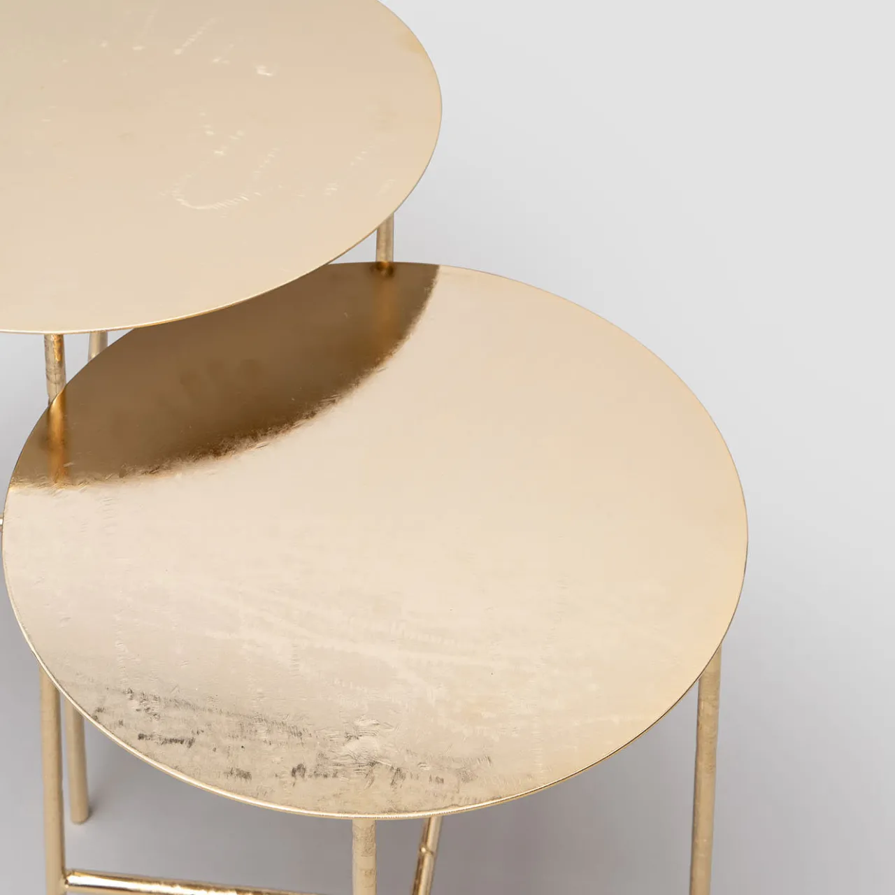 Enrico Girotti Nesting Tables<Tornielli Glossy Gold Finish Nesting Tables
