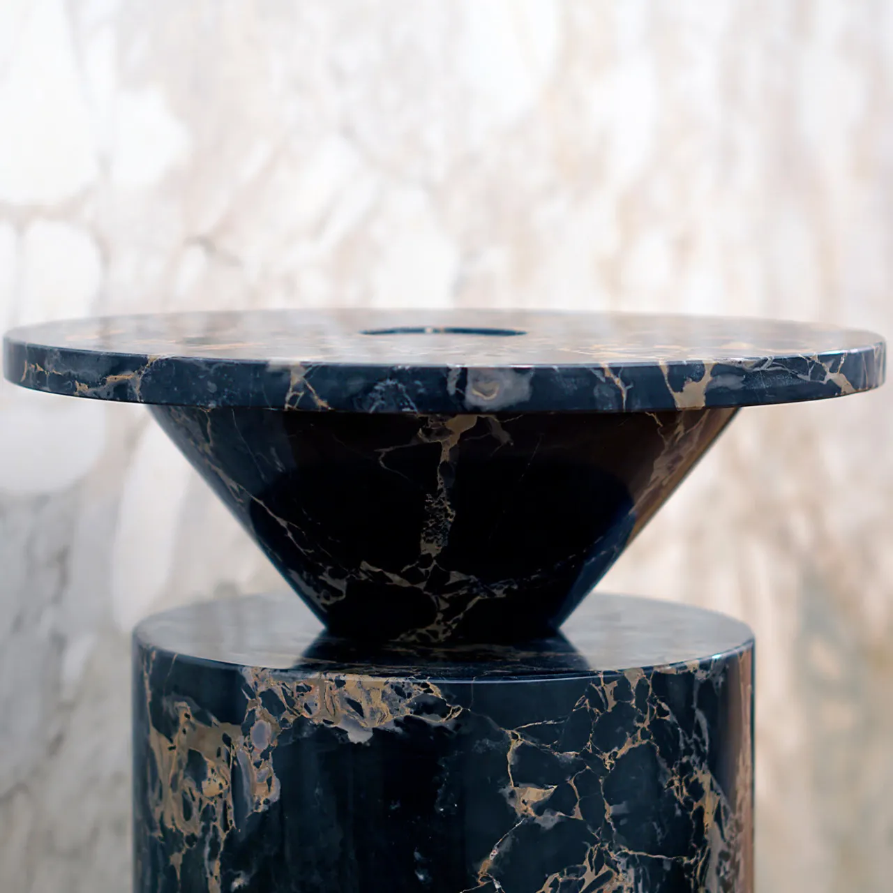 MMairo Side Tables<Totem Black Portoro Coffee Table by Karen Chekerdjian