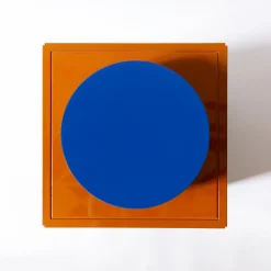 Softhouse Side Tables<Toy Boy Glossy Brown and Blue Cube Side Table