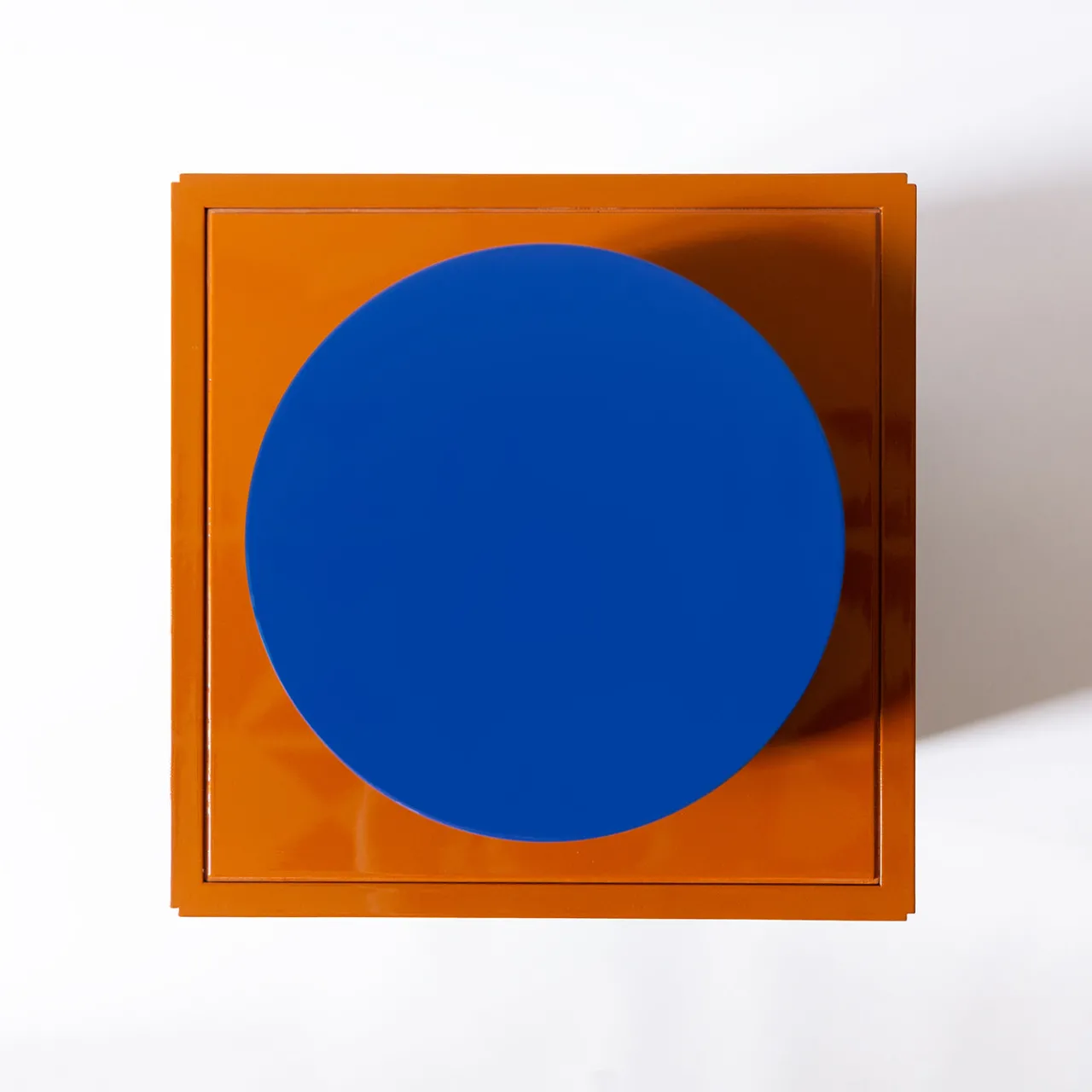Softhouse Side Tables<Toy Boy Glossy Brown and Blue Cube Side Table
