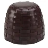 Tonucci Collection Ottomans & Poufs<Trama Medium Round Chocolate Leather Pouf