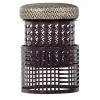 Da A Outdoor Chairs & Stools<Trame Small Round Purple Pouf with Gray Cushion