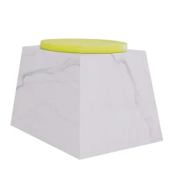 Dimarmo Stools<Trape Carrara Stool with Yellow Seat by Sissy Daniele