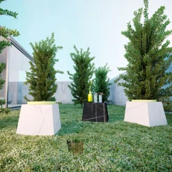 Dimarmo Stools<Trape Carrara Stool with Yellow Seat by Sissy Daniele
