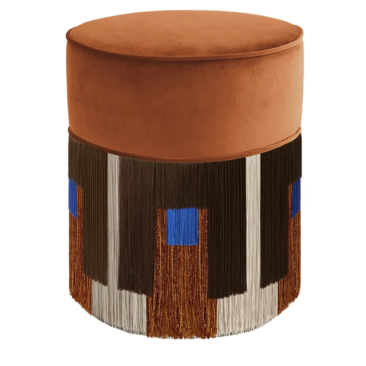 Lorenza Bozzoli Couture Ottomans & Poufs<Treasure Cognac Velvet Pouf by Lorenza Bozzoli
