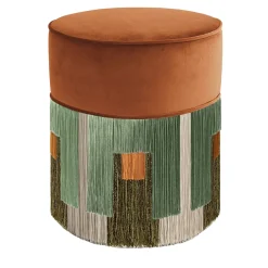 Lorenza Bozzoli Couture Ottomans & Poufs<Treasure Couture Copper Velvet Pouf by Lorenza Bozzoli