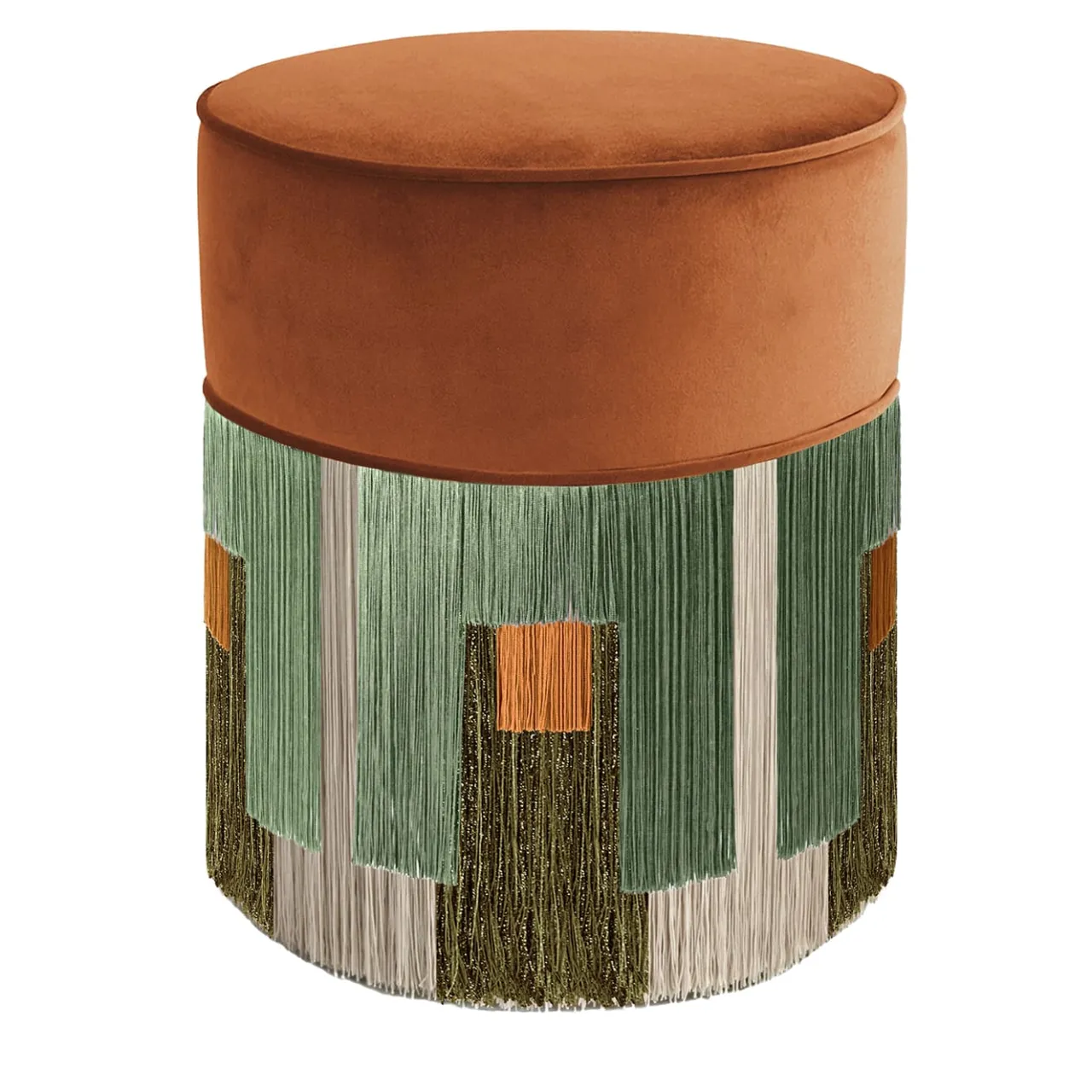 Lorenza Bozzoli Couture Ottomans & Poufs<Treasure Couture Copper Velvet Pouf by Lorenza Bozzoli
