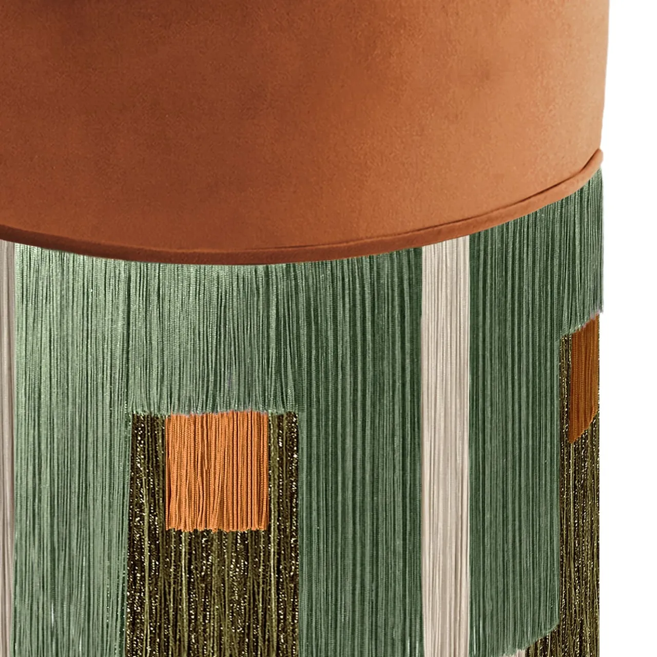 Lorenza Bozzoli Couture Ottomans & Poufs<Treasure Couture Copper Velvet Pouf by Lorenza Bozzoli