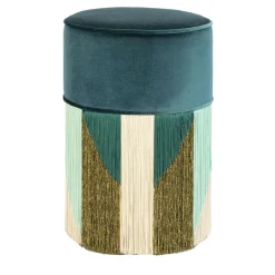 Lorenza Bozzoli Couture Ottomans & Poufs<Treasure Green Velvet Pouf by Lorenza Bozzoli