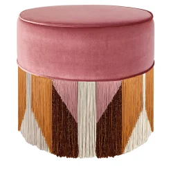 Lorenza Bozzoli Couture Ottomans & Poufs<Treasure Pink Velvet Pouf by Lorenza Bozzoli
