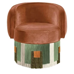 Lorenza Bozzoli Couture Armchairs<Treasure Pirouette Copper Swivel Armchair by Lorenza Bozzoli