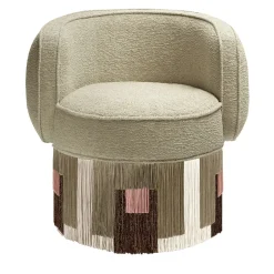 Lorenza Bozzoli Couture Armchairs<Treasure Pirouette Ecrù Swivel Armchair by Lorenza Bozzoli