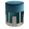 Lorenza Bozzoli Couture Ottomans & Poufs<Treasure Sapphire Blue Velvet Pouf by Lorenza Bozzoli