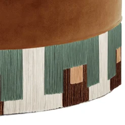 Lorenza Bozzoli Couture Ottomans & Poufs<Treasure Tobacco Velvet Large Pouf by Lorenza Bozzoli