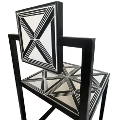 Francesco Della Femina Outdoor Chairs & Stools<Trellis Black & White Tiles Outdoor Chair