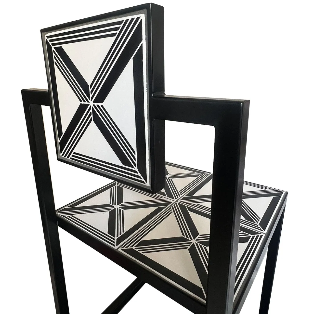 Francesco Della Femina Outdoor Chairs & Stools<Trellis Black & White Tiles Outdoor Chair
