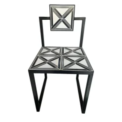 Francesco Della Femina Outdoor Chairs & Stools<Trellis Black & White Tiles Outdoor Chair