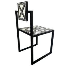 Francesco Della Femina Outdoor Chairs & Stools<Trellis Black & White Tiles Outdoor Chair