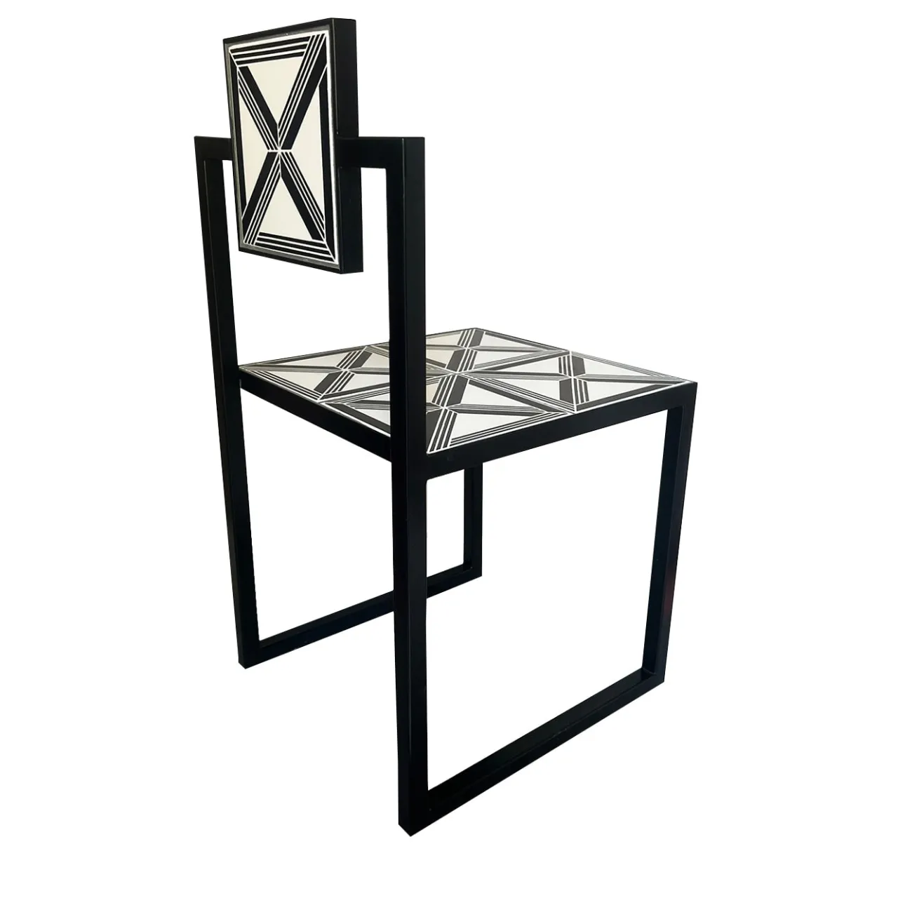 Francesco Della Femina Outdoor Chairs & Stools<Trellis Black & White Tiles Outdoor Chair