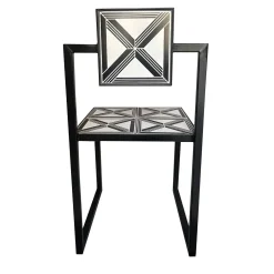 Francesco Della Femina Outdoor Chairs & Stools<Trellis Black & White Tiles Outdoor Chair