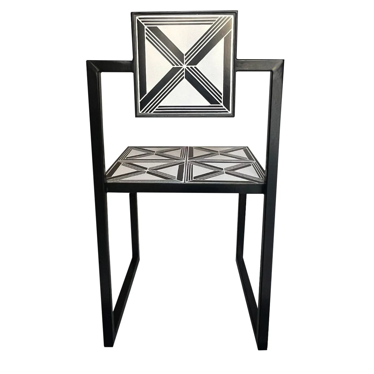 Francesco Della Femina Outdoor Chairs & Stools<Trellis Black & White Tiles Outdoor Chair