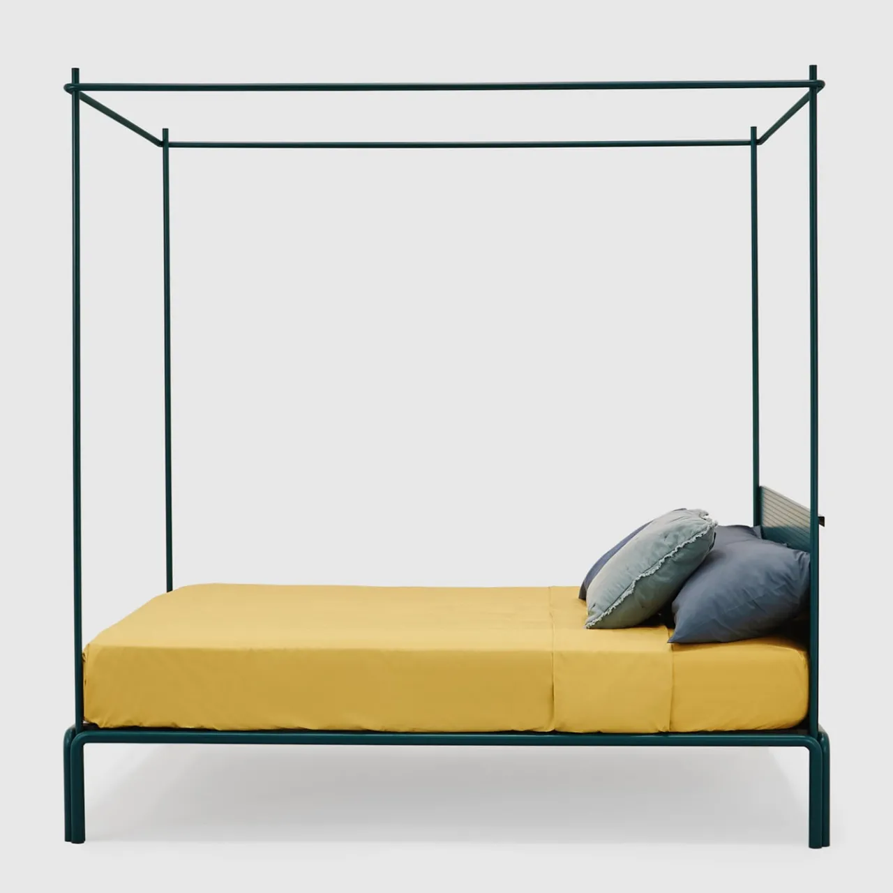 Lispi Beds<Tresca Petrol-Blue Iron Canopy Double Bed by Fioravanti &Cancelli