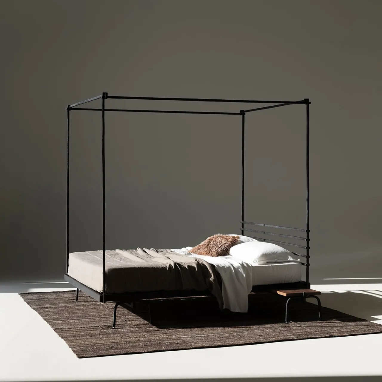 Lispi Beds<Trespolo Black Iron Canopy Double Bed by Martinelli Venezia