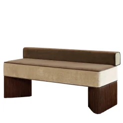 Lorenza Bozzoli Couture Benches<Tria beige and brown velvet with fringes bench