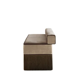 Lorenza Bozzoli Couture Benches<Tria beige and brown velvet with fringes bench