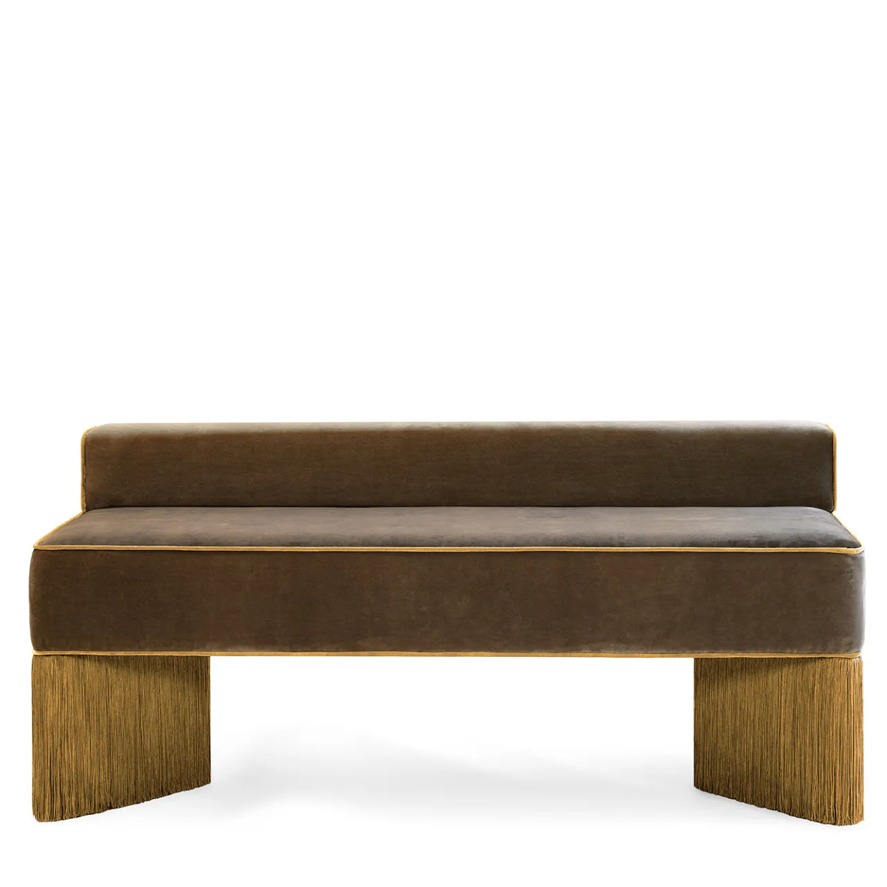 Lorenza Bozzoli Couture Benches<Tria brown velvet with fringes bench