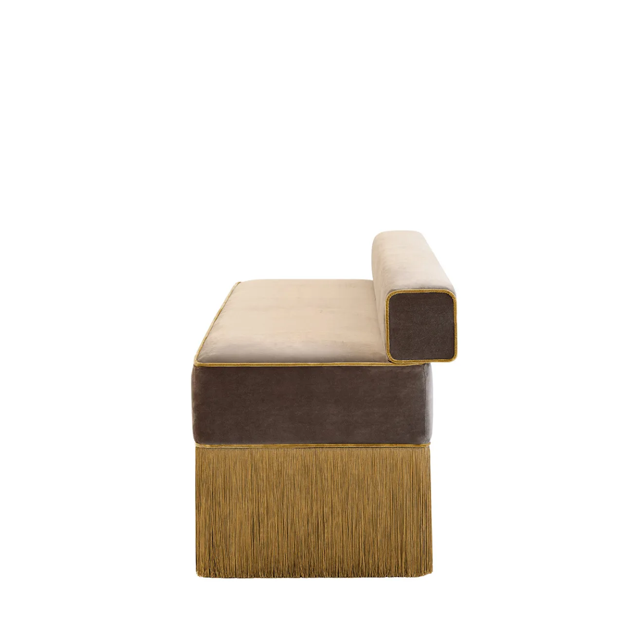 Lorenza Bozzoli Couture Benches<Tria brown velvet with fringes bench