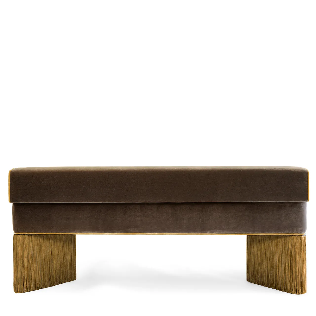 Lorenza Bozzoli Couture Benches<Tria brown velvet with fringes bench