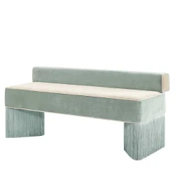Lorenza Bozzoli Couture Benches<Tria ligh mint and beige with fringes Bench