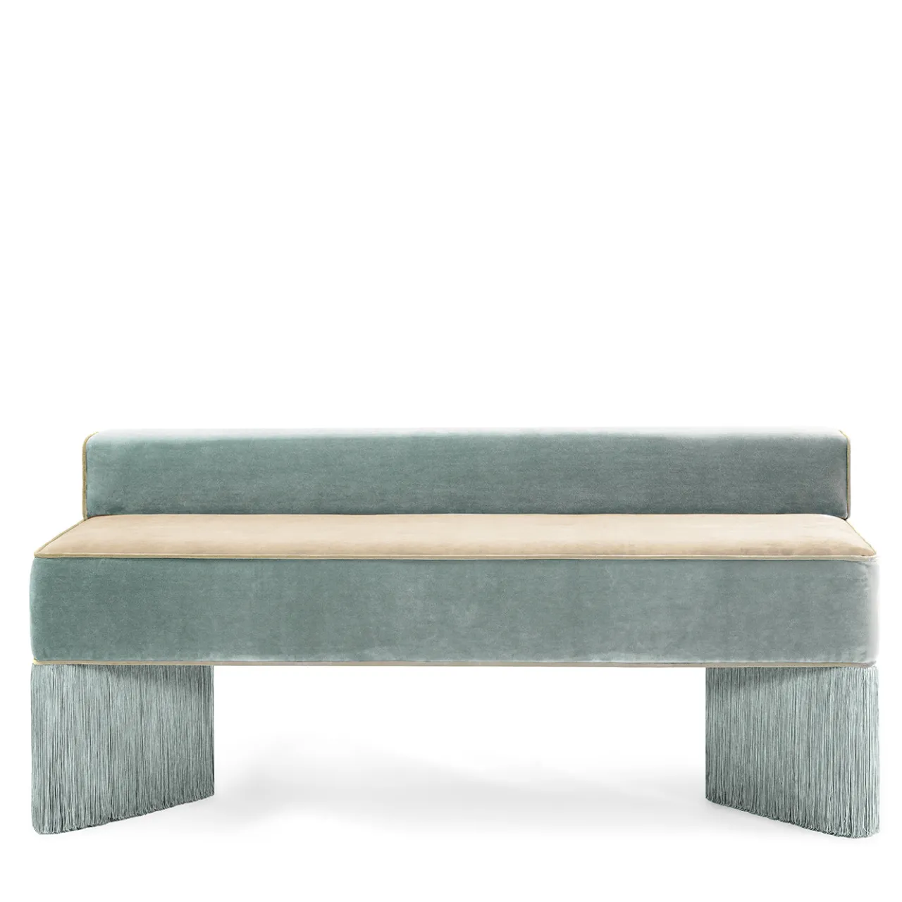Lorenza Bozzoli Couture Benches<Tria ligh mint and beige with fringes Bench