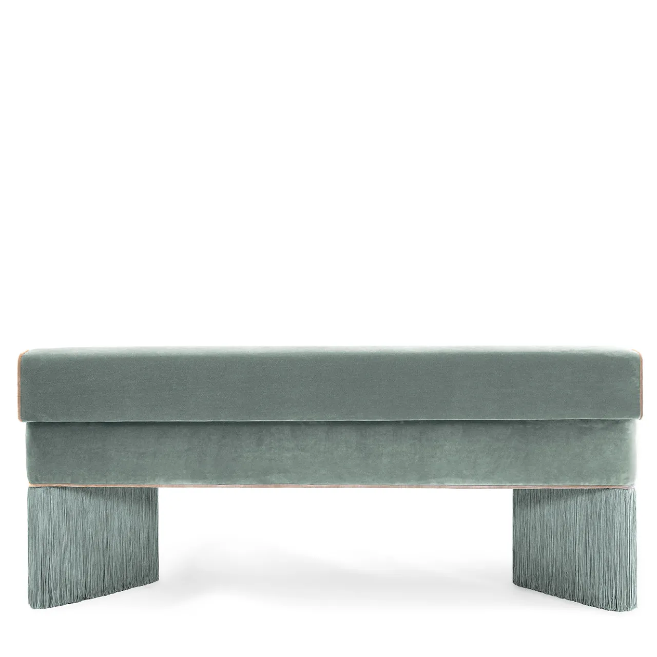 Lorenza Bozzoli Couture Benches<Tria ligh mint and beige with fringes Bench