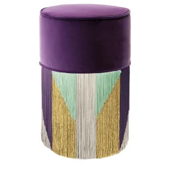 Lorenza Bozzoli Couture Ottomans & Poufs<Tribe Purple Pouf by Lorenza Bozzoli