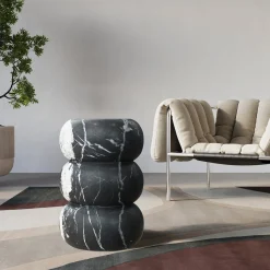 Etamorph Coffee Tables<Tubby Nero Marquina Stone Side Table