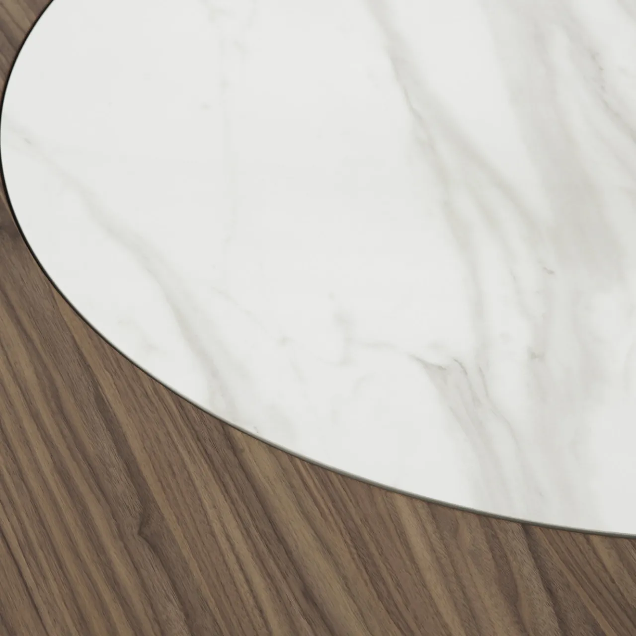 Morica Design Dining Tables<Tulipano Canaletto walnut and Calacatta Ceramic Dining Table