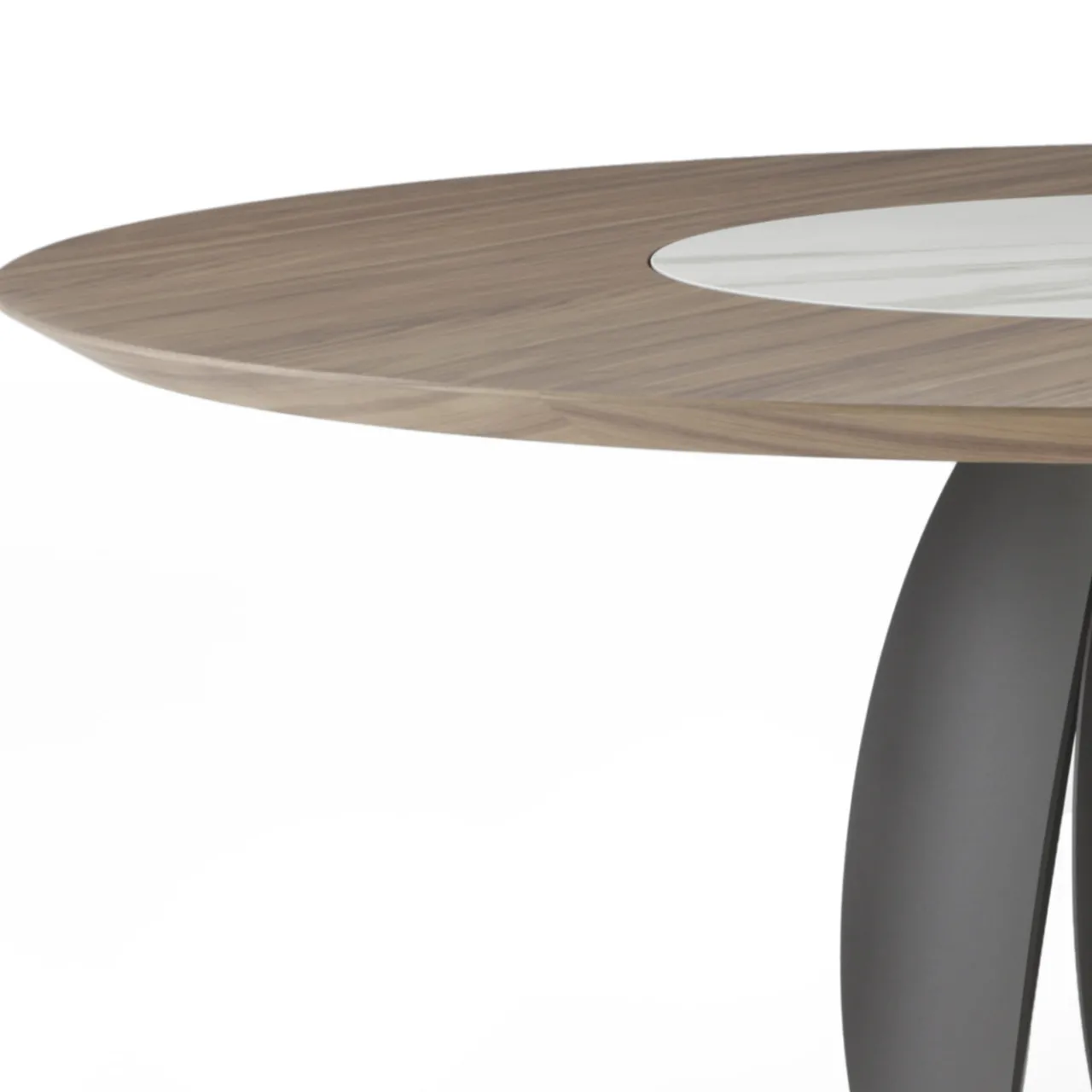 Morica Design Dining Tables<Tulipano Canaletto walnut and Calacatta Ceramic Dining Table