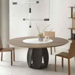 Morica Design Dining Tables<Tulipano Canaletto walnut and Calacatta Ceramic Dining Table
