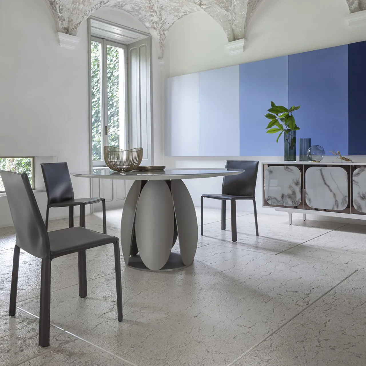 Morica Design Dining Tables<Tulipano Large Round Trinity Marble-Effect Table