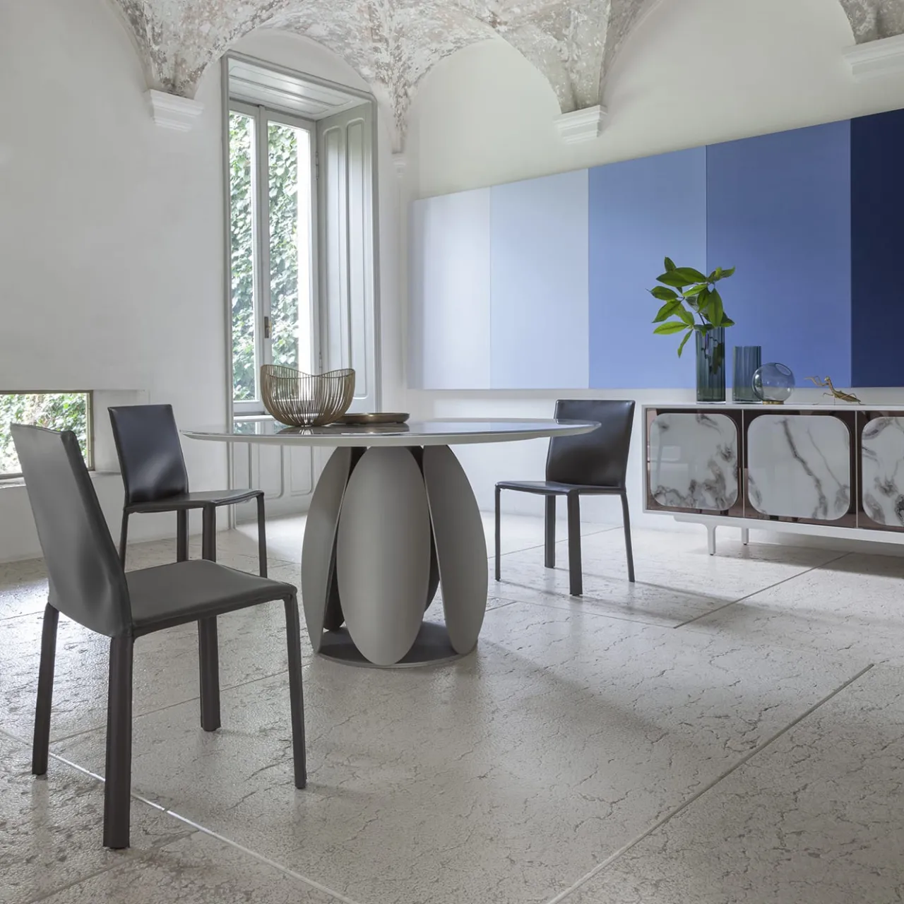 Morica Design Dining Tables<Tulipano Small Round Trinity Marble-Effect Table