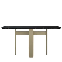 L'Eccesso Consoles<Tumba Black Marble Console Table with gold metal structure