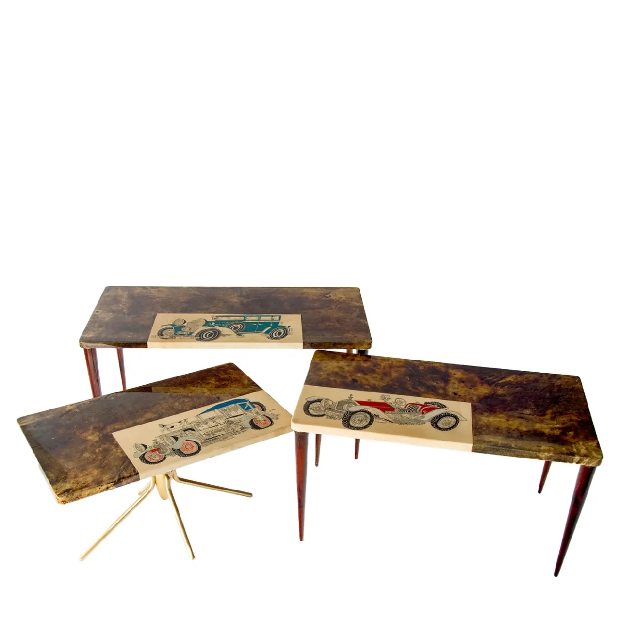 Extroverso Nesting Tables<Tura Collection Nesting Tables by Aldo Tura & Alessandro Mendini