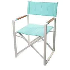 Marricreo Outdoor Chairs & Stools<Turquoise & White Aluminum Director's Chair