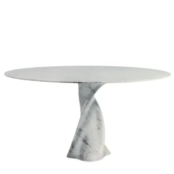 MGM Marmi e Graniti Dining Tables<Twist Table in White Carrara Marble by Giuseppe Chigiotti