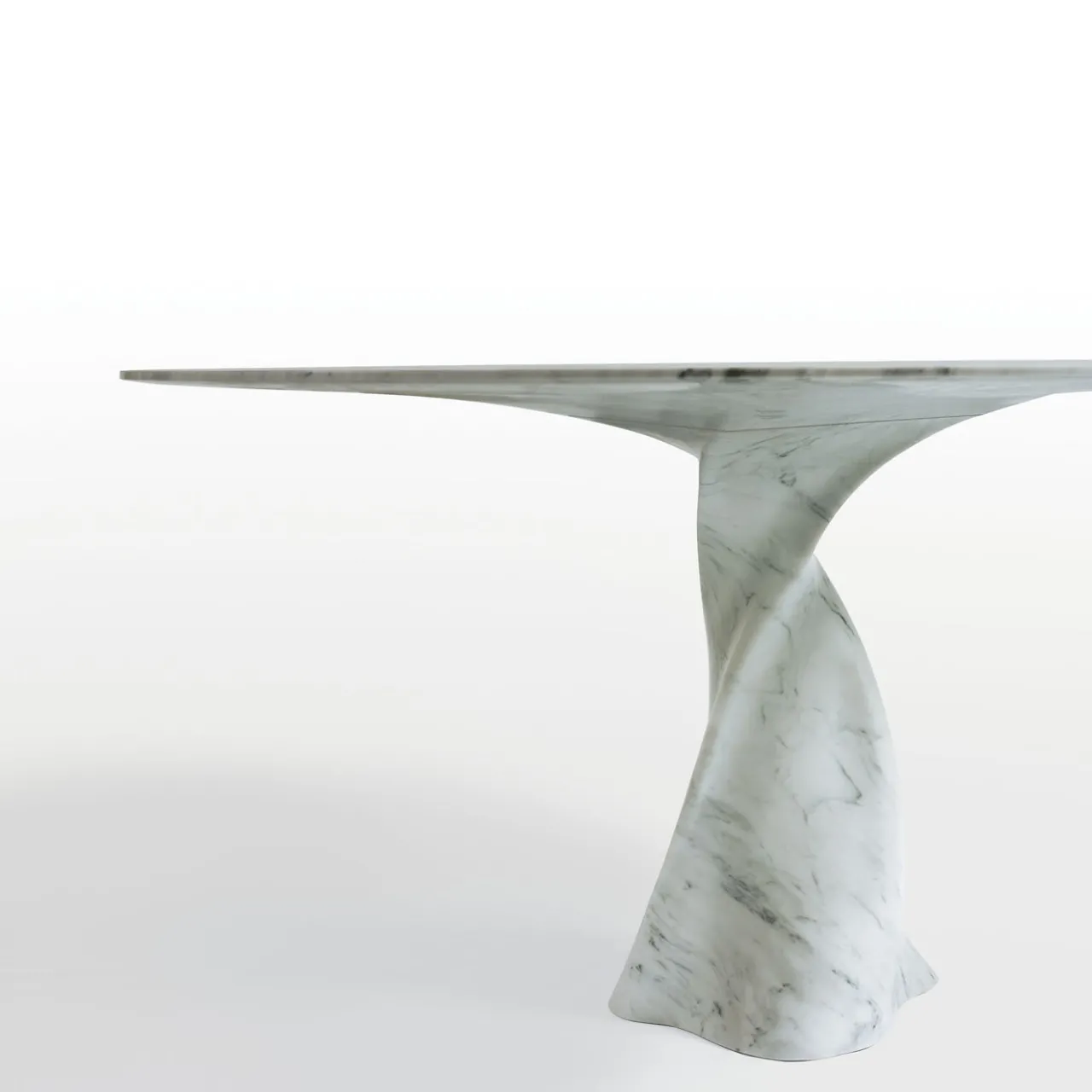 MGM Marmi e Graniti Dining Tables<Twist Table in White Carrara Marble by Giuseppe Chigiotti