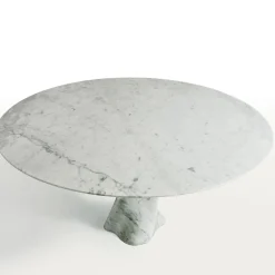 MGM Marmi e Graniti Dining Tables<Twist Table in White Carrara Marble by Giuseppe Chigiotti